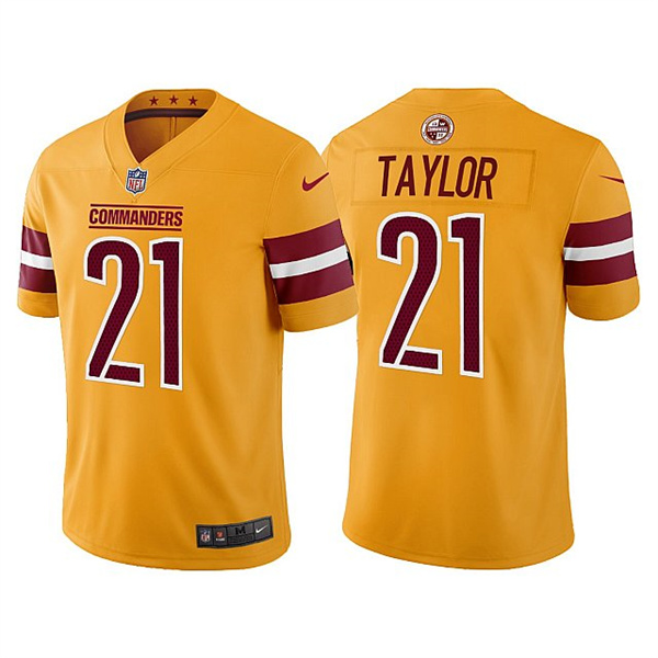Men's Washington Commanders #21 Sean Taylor Gold Vapor Untouchable Stitched Football Jersey Men's Washington Commanders #21 Sean Taylor Gold Vapor Untouchable Stitched Football Jersey